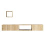 Hanah Home Mueble TV Roble Zafiro 180cm Ancho, Estante Pared 25cm, Cómoda 50cm